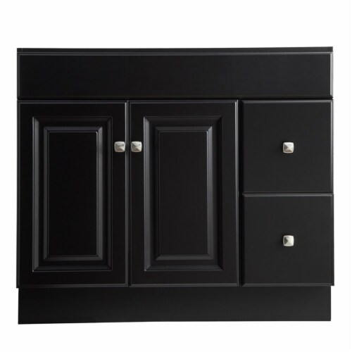 Wyndham Ready to Assemble Wood Vanity Cabinet in Bronze Espresso 36-in by 21-in Perspective: left