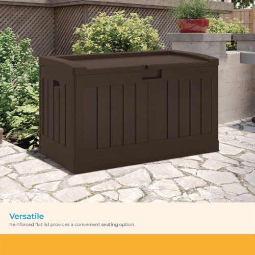 Suncast 50 Gallon Medium Capacity Resin Outdoor Storage Deck Box with