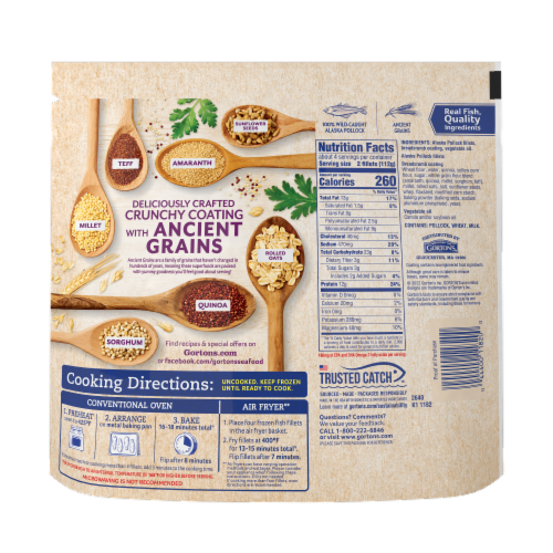 Gorton’s Golden Crusted Fish Fillets, Breaded with Quinoa, Amaranth, Other Ancient Grains, Frozen Perspective: left
