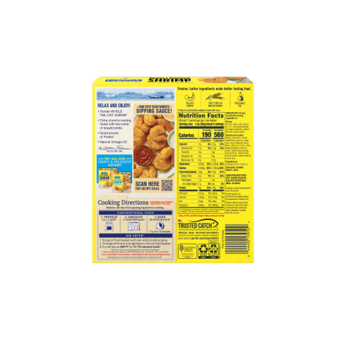 Gorton's Double Crunch Shrimp, Breaded Tail Off, Frozen Perspective: left