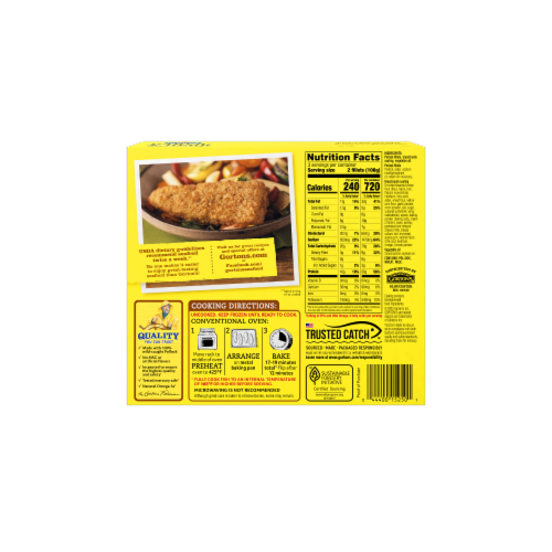 Gorton’s Roasted Garlic & Italian Herb Artisan Fish Fillets, Italian Breadcrumbs, Frozen Perspective: left
