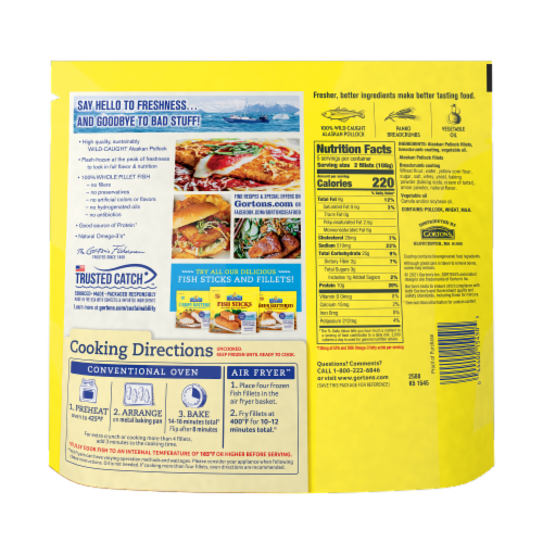 Gorton’s Crunchy Breaded Fish 100% Whole Fish Fillets (Not Minced), Crunchy Panko Breadcrumbs Perspective: left