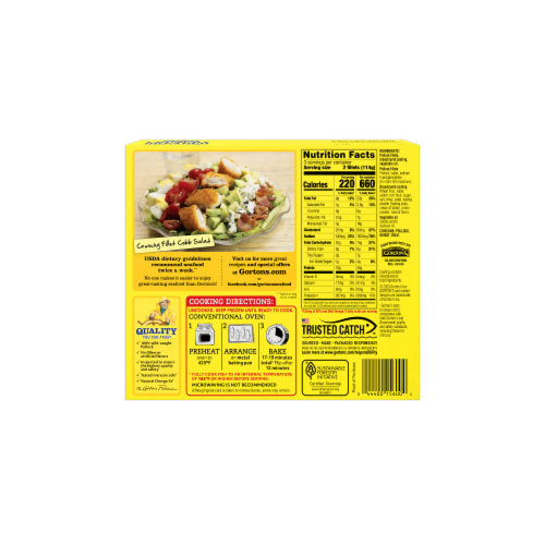 Gorton’s Crunchy Breaded Whole Fish Fillets, Crunchy Panko Breadcrumbs, Frozen Perspective: left