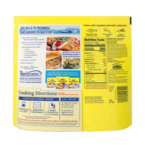 Gorton’s Parmesan Crusted Fish 100% Whole Fish Fillets (Not Minced), Wild Caught, Frozen Perspective: left