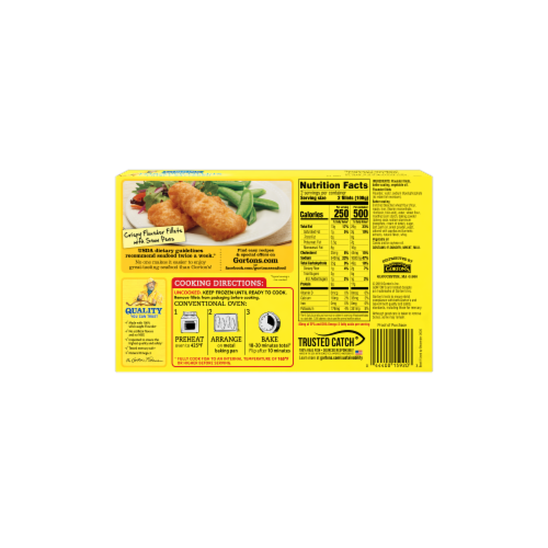 Gorton’s Crispy Battered Fish Fillets, Wild Caught Flounder, Frozen Perspective: left