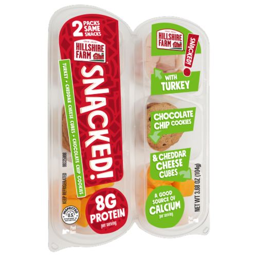 Hillshire Farm® SNACKED! Turkey Cheddar Cheese and Chocolate Chip Cookies Snack Packs Perspective: left