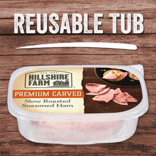 Hillshire Farm Premium Carved Slow Roasted Seasoned Ham Sandwich Meat Perspective: left