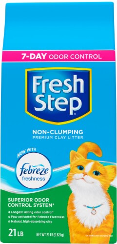 Fresh Step Non-Clumping with Febreze Freshness Scented Premium Cat Litter Perspective: left