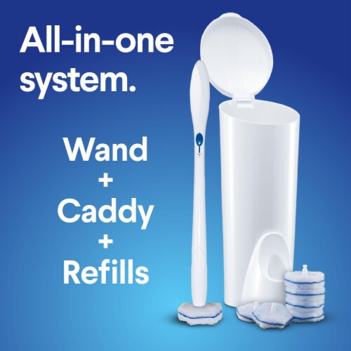 Clorox Disposable Toilet Refill Heads and Storage Caddy ToiletWand Cleaning System Perspective: left