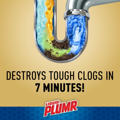 Liquid-Plumr Industrial Strength Urgent Clear Liquid Drain Cleaner Perspective: left