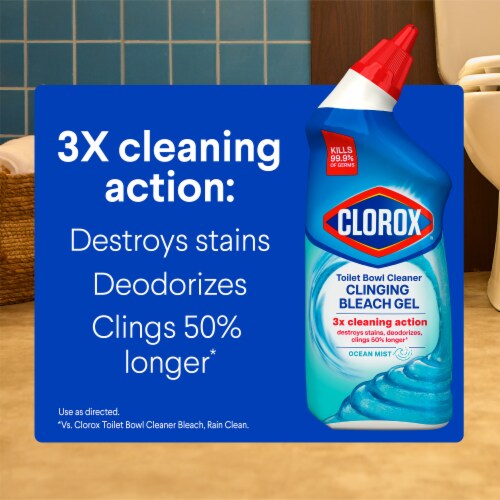 Clorox Ocean Mist Clinging Bleach Gel Toilet Bowl Cleaner Perspective: left