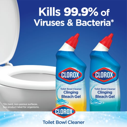 Clorox Ocean Mist Clinging Bleach Gel Toilet Bowl Cleaner Perspective: left