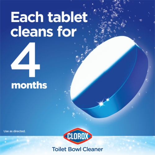 Clorox Ultra Clean Bleach and Blue Rain Clean Toilet Tablets Perspective: left