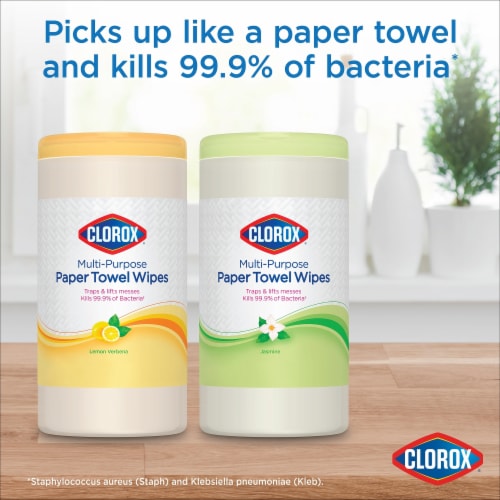 Clorox Lemon Verbena Scent Paper Towel Wipes Perspective: left