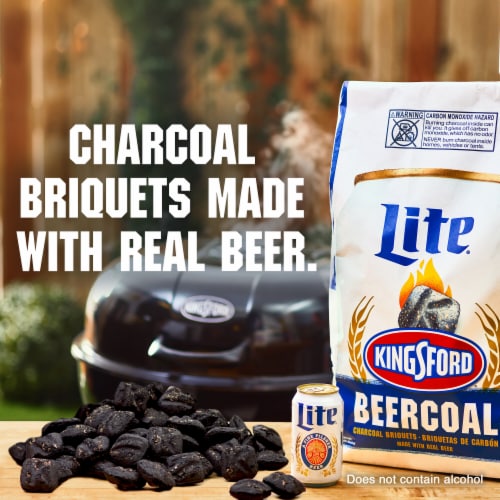 Kingsford Miller Lite Beercoal Charcoal Briquettes Made with Real Beer, 16 Pounds Perspective: left