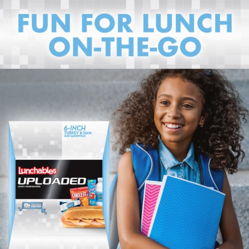 Lunchables Uploaded 6-Inch Turkey Ham & Cheese Sub Sandwich Meal Kit Perspective: left