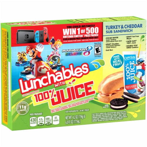 Lunchables Turkey & Cheddar Cheese Sub Sandwich Meal Kit Perspective: left
