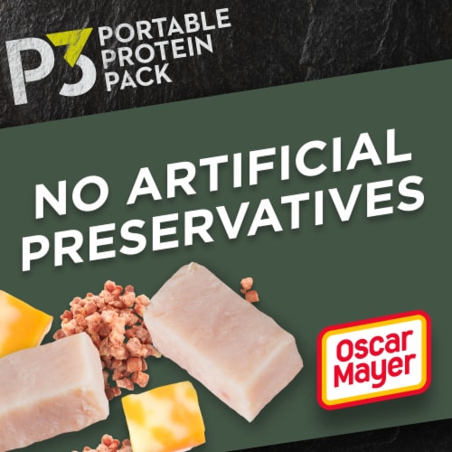 P3 Portable Protein Snack Pack with Turkey Bacon & Colby Jack Cheese Perspective: left