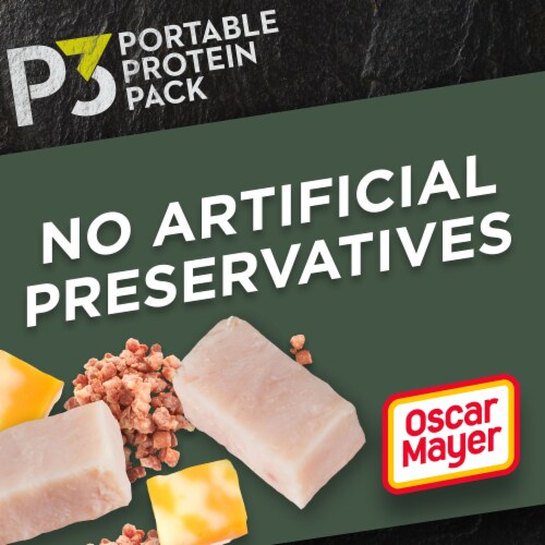 P3 Portable Protein Snack Pack with Turkey Bacon & Colby Jack Cheese Perspective: left