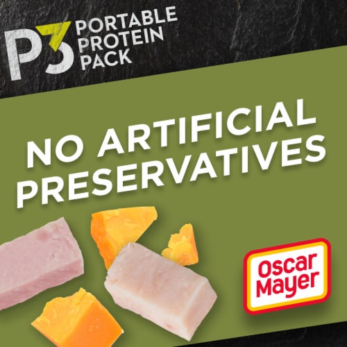 P3 Portable Protein Snack Pack with Turkey Ham & Cheddar Cheese Perspective: left
