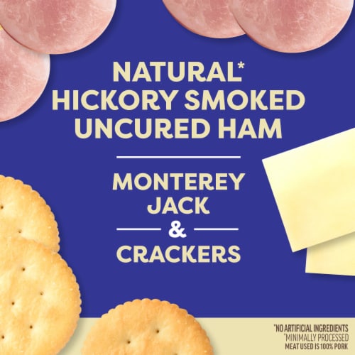 Oscar Mayer Natural Meat & Cheese Snack Plate with Uncured Hickory Smoked Ham Jack Cheese & Crackers Perspective: left