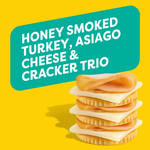 Oscar Mayer Natural Meat & Cheese Snack Plate with Honey Smoked Turkey Asiago Cheese & Crackers Perspective: left