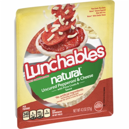 Lunchables Natural Uncured Pepperoni & Cheese Meal Kit with Pizza Crusts & Sauce Perspective: left