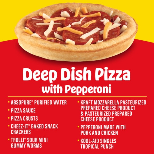 Lunchables Uploaded Pepperoni Deep Dish Pizza Kids Lunch Meal Kit Perspective: left