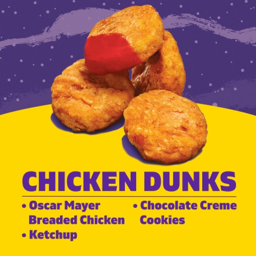 Lunchables Chicken Dunks with Chocolate Creme Cookies, Tray Perspective: left