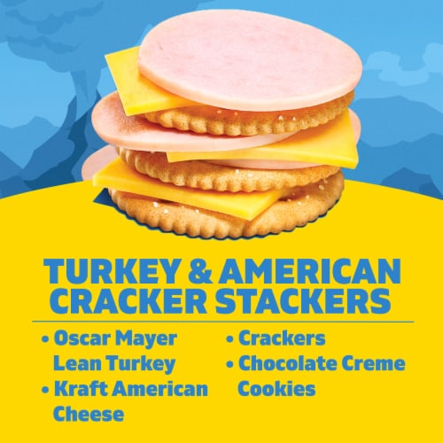 Lunchables Turkey & American Cheese Cracker Snack Kit with Chocolate Sandwich Cookies Perspective: left