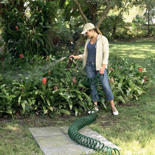 Flexon 5/8 x 50ft Lightweight Coil Garden Hose Perspective: left