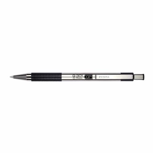 Zebra G-301 Stainless Steel Retractable Gel Pen, 0.7mm, Black Ink Perspective: left