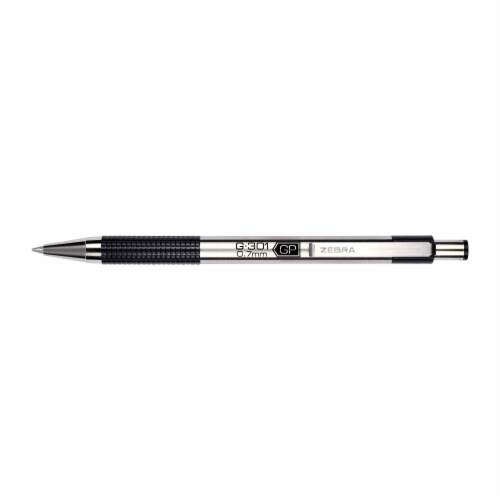Zebra G-301 Stainless Steel Retractable Gel Pen, 0.7mm, Black Ink Perspective: left