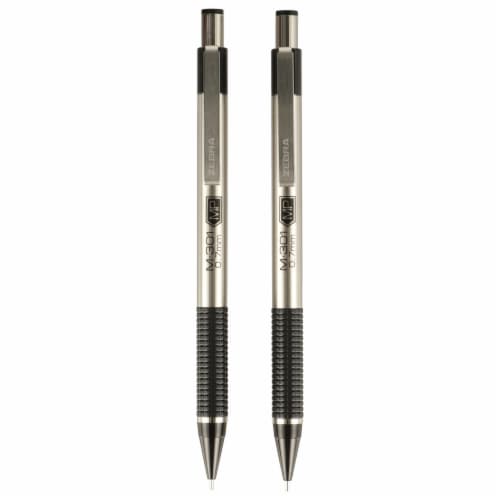 Zebra M-301 Mechanical Pencil, 0.7 mm, HB #2 Graphite, Black Grip, 2-Pack Perspective: left