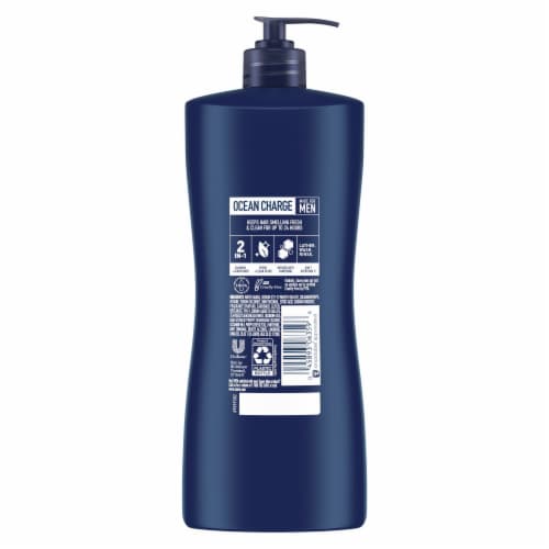 Suave Men Ocean Charge Two in One Shampoo and Conditioner Perspective: left