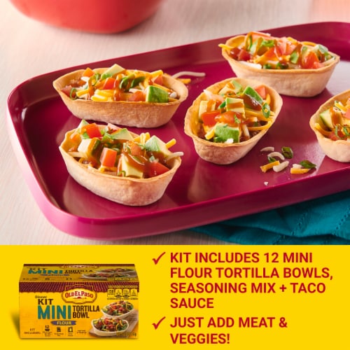 Old El Paso™ Mini Flour Tortilla Bowl Dinner Kit Perspective: left