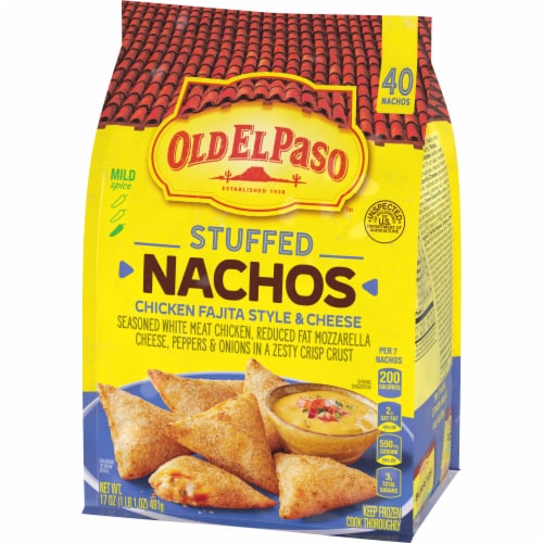 Old El Paso Stuffed Nachos Chicken Fajita Style and Cheese Perspective: left
