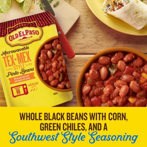 Old El Paso Microwavable Tex-Mex Style Pinto Beans Pouch Perspective: left