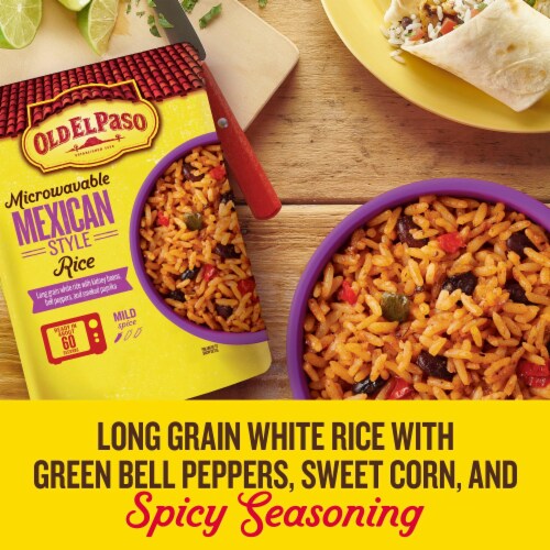 Old El Paso Mexican Style Rice Microwavable Rice Pouch Perspective: left