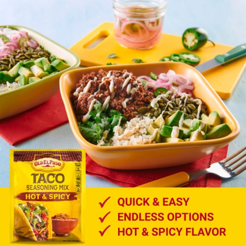 Old El Paso™ Hot & Spicy Taco Seasoning Perspective: left
