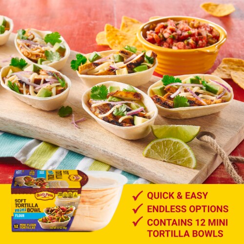 Old El Paso™ Soft Flour Tortilla Mini Bowls Perspective: left