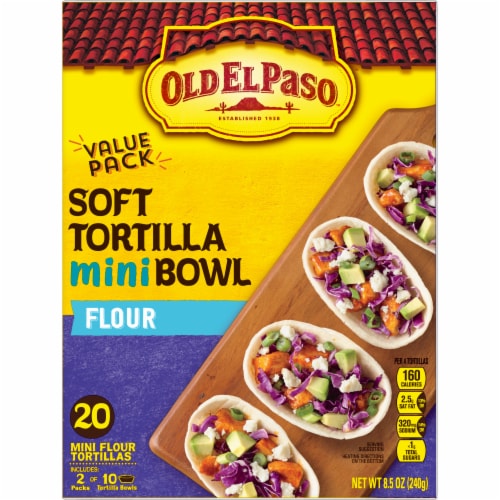 Old El Paso™ Value Pack Soft Flour Tortilla Mini Bowls Perspective: left