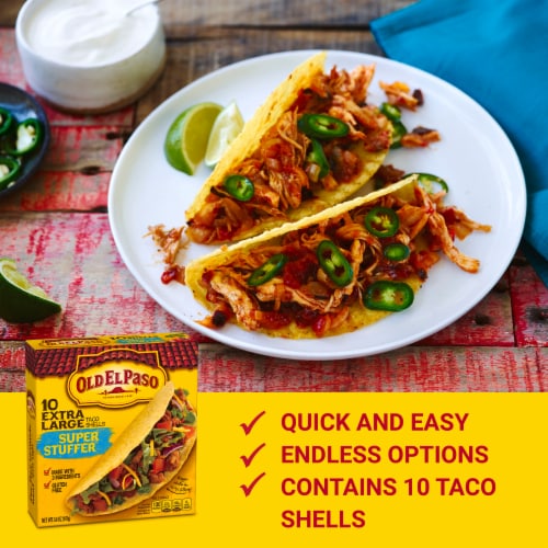Old El Paso Extra Large Super Stuffer Taco Shells Perspective: left