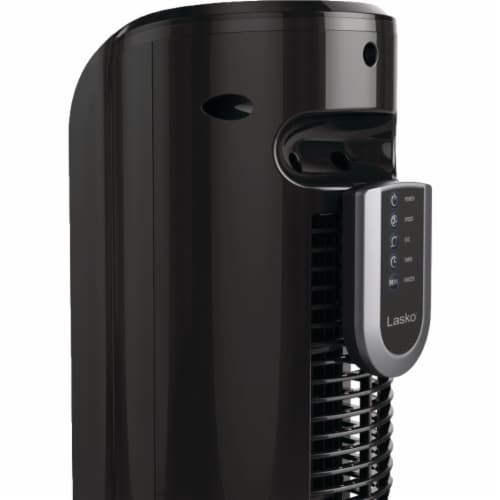 Lasko Oscillating Tower Fan with Remote Control - Black Perspective: left