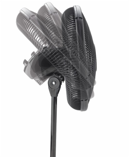 16-In. Oscillating Stand Fan, Black Perspective: left