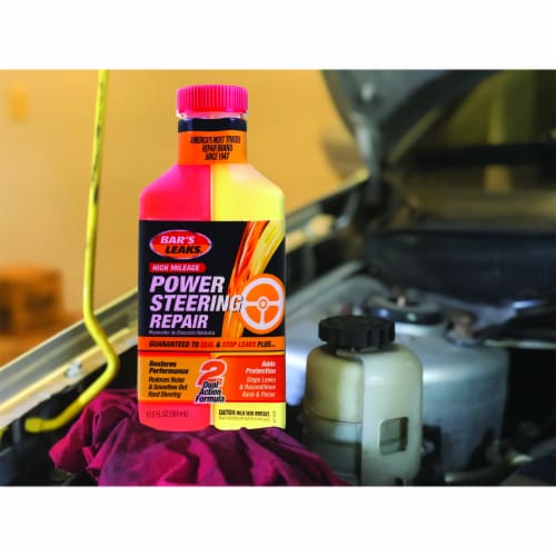 Bar's Leaks® High Mileage Power Steering Repair Dual Action Formula Perspective: left