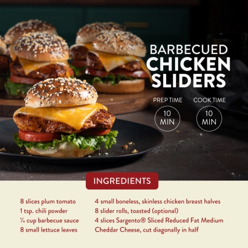 Sargento® Reduced Fat Medium Cheddar Sliced Cheese Perspective: left