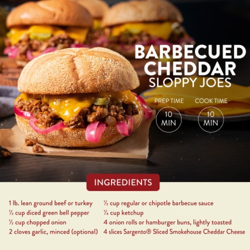 Sargento® Smokehouse Cheddar™ Sliced Cheese Perspective: left