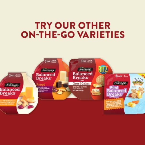 Sargento® Balanced Breaks® White Cheddar Cheese Almonds & Cranberries Snack Packs Perspective: left
