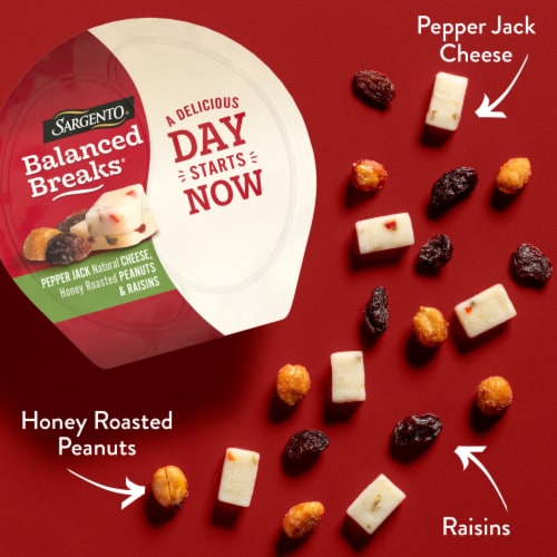 Sargento® Balanced Breaks® Pepper Jack Cheese Peanuts & Raisins Snack Kit Perspective: left